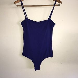 Free People bodysuit dark deep blue basic